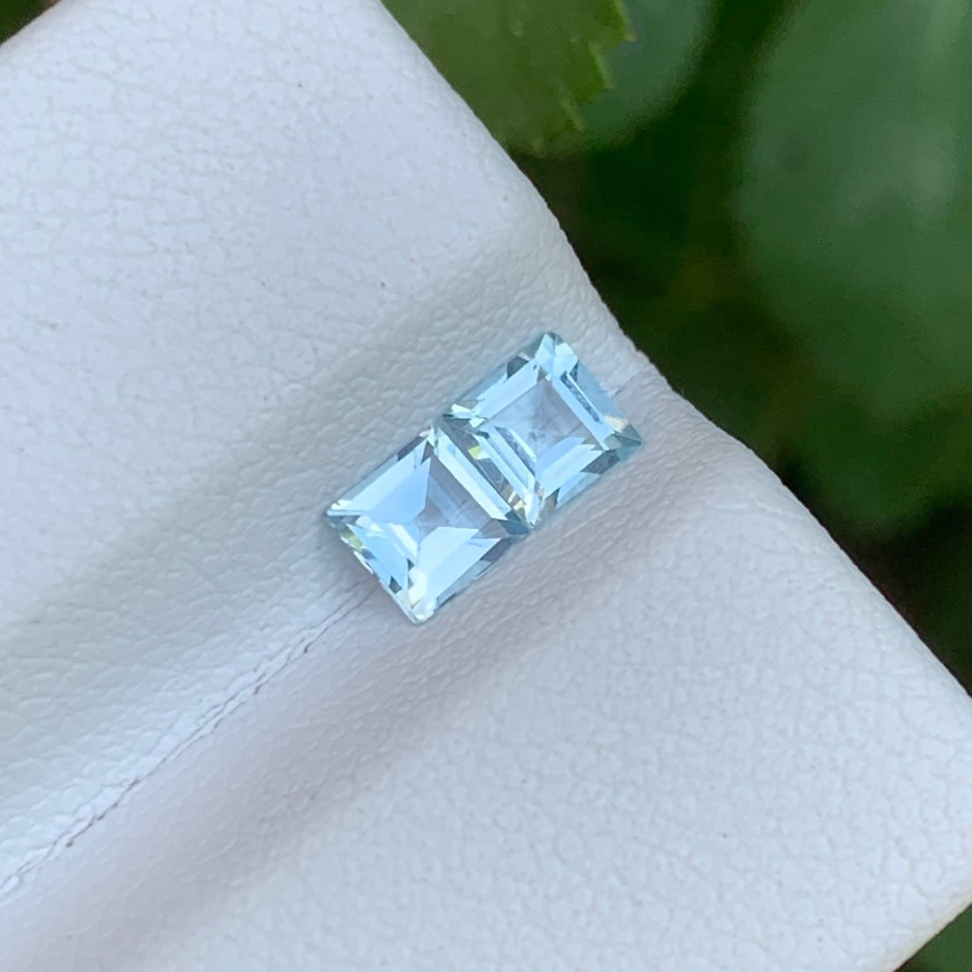 0.60 Carats Light Blue Aquamarine Pair