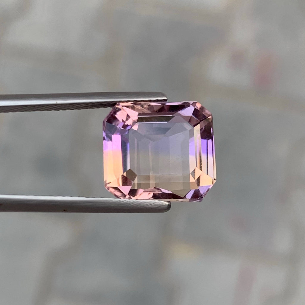 9.20 Carat Natural Loose Bicolor Ametrine Stone Emerald Cut Brazilian Gemstone