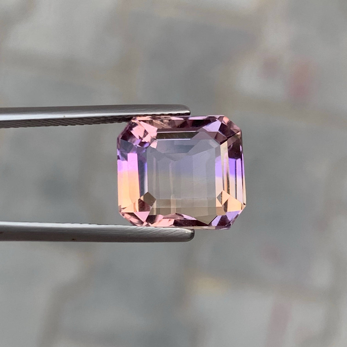 9.20 Carat Natural Loose Bicolor Ametrine Stone Emerald Cut Brazilian Gemstone