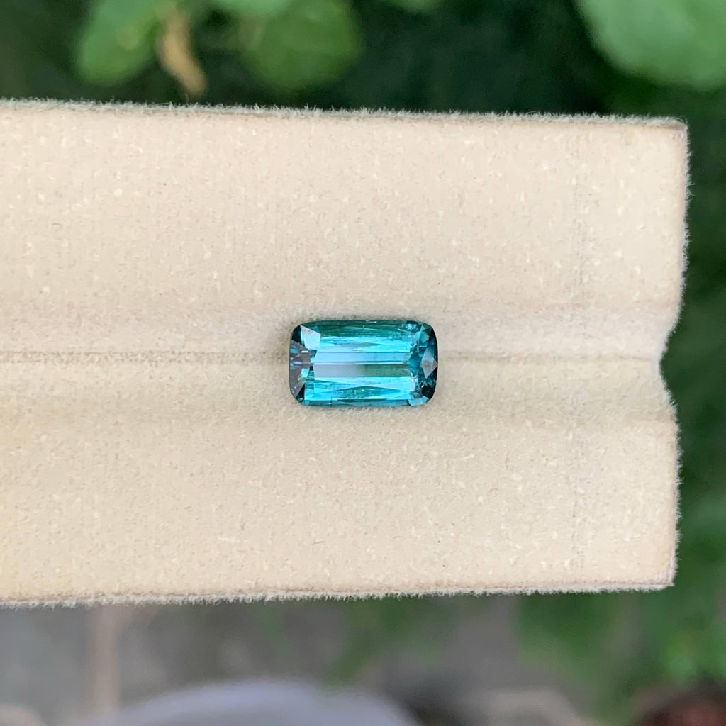 2.35 Carat Natural Loose Blue Color Tourmaline Cushion Cut Afghan Gemstone