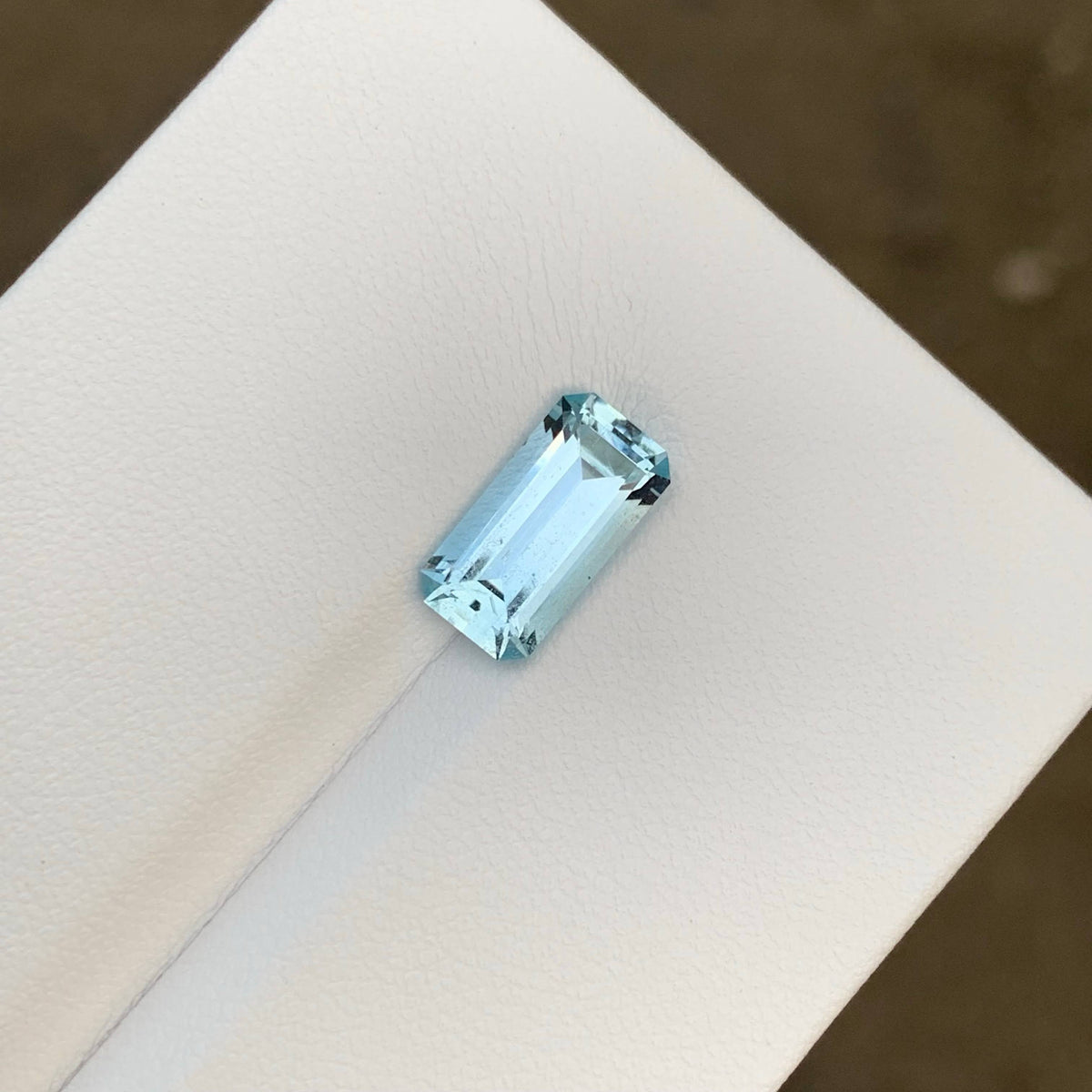 2.95 Carat Light Blue Aquamarine Emerald Cut Pakistan VVS Untreated