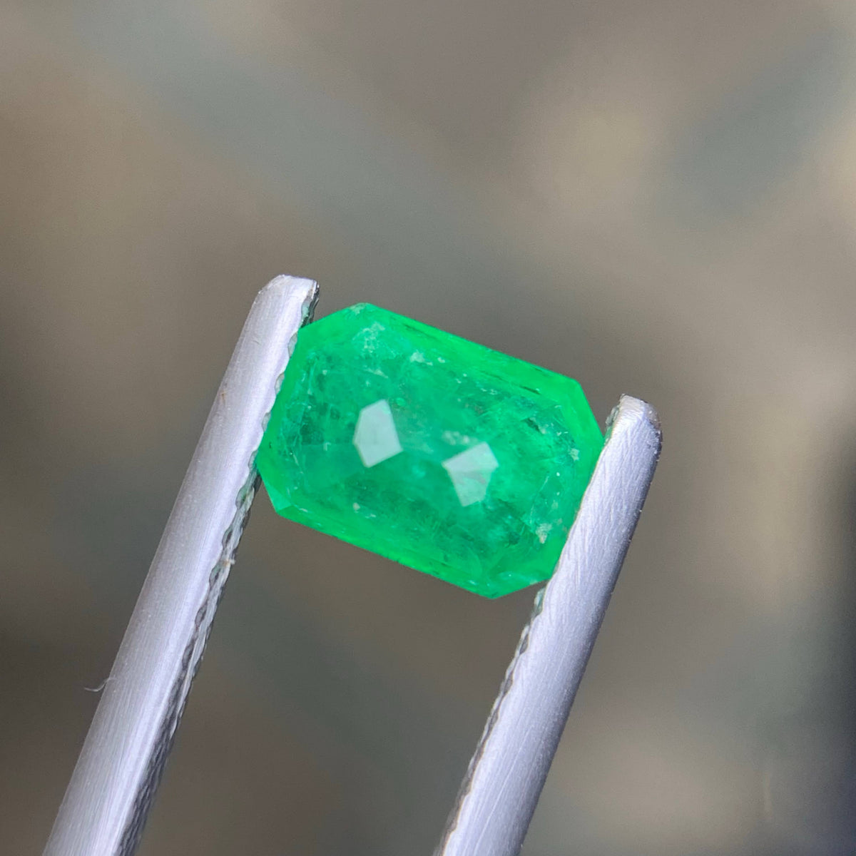 0.95 Carat Natural Loose Green Color Emerald Stone Emerald Cut Gemstone
