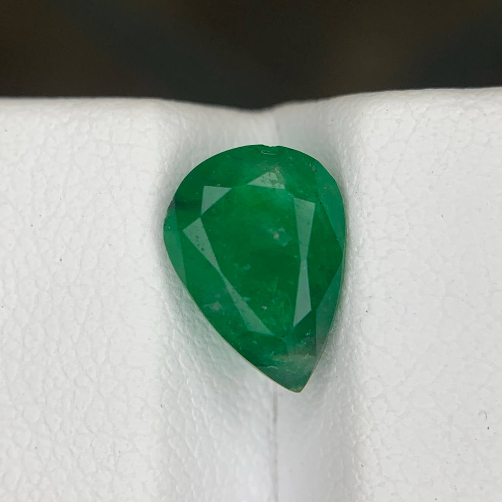 2.00 Carat Natural Loose Deep Green Color Emerald Pear Cut Swat Gemstone