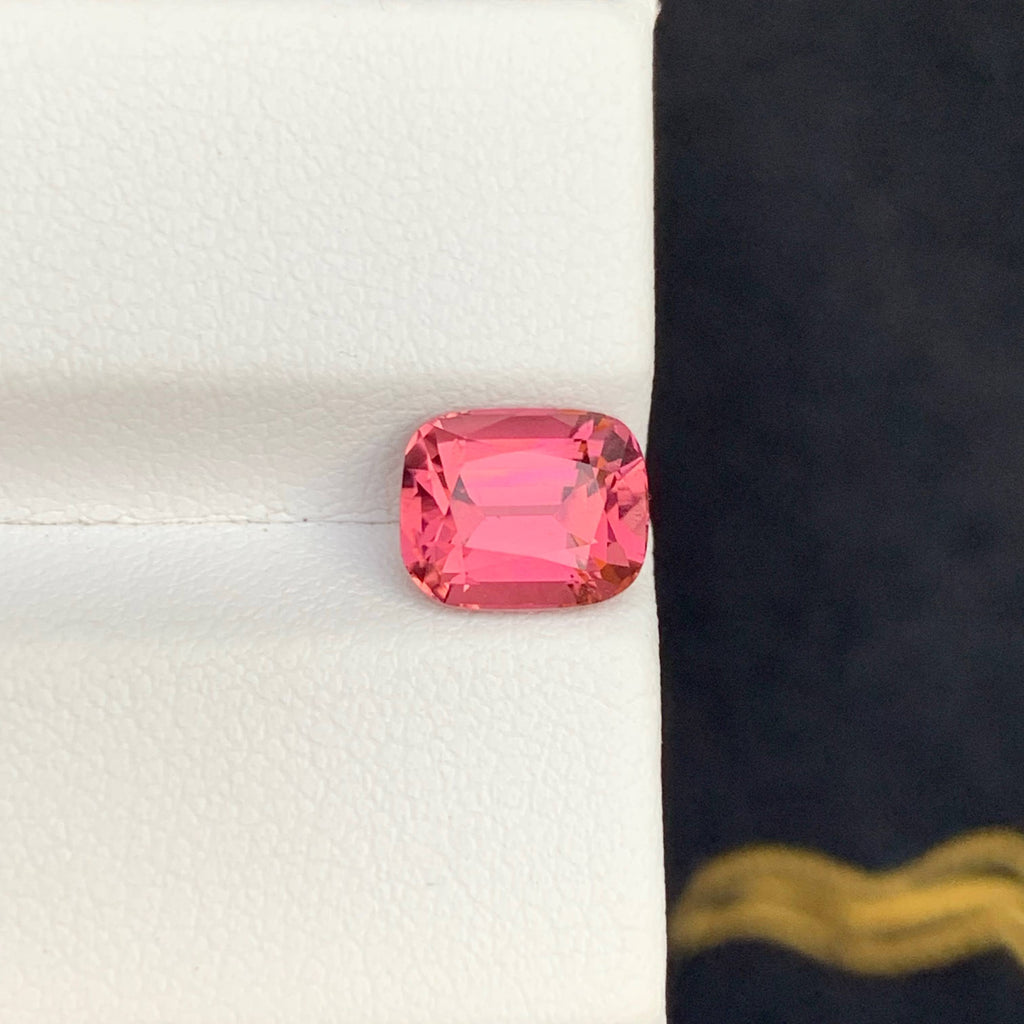2.05 Carat Vivid Pink Tourmaline Cushion Cut Afghan Gemstone