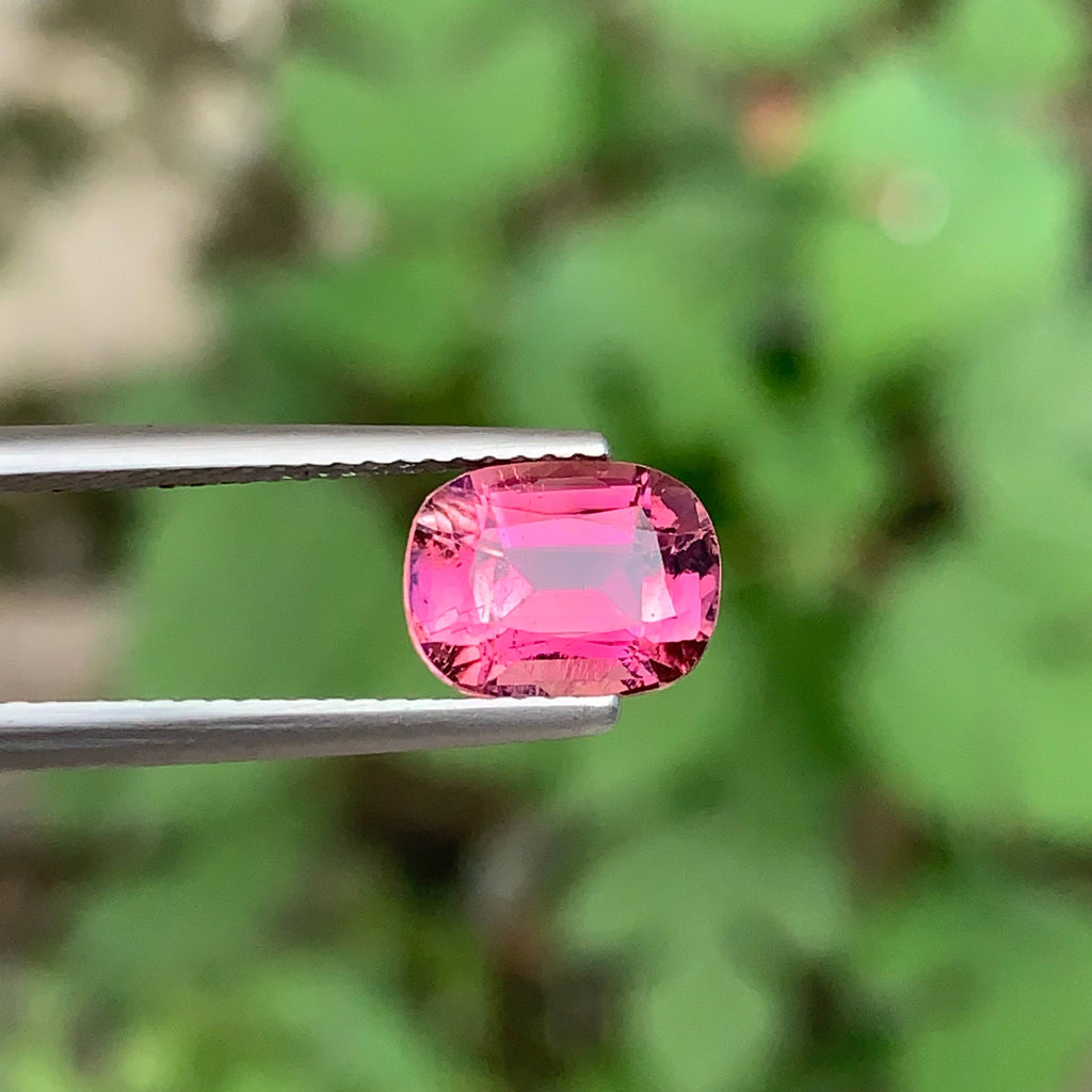 2.00 Carat Hot Pink Tourmaline Cushion Cut Afghanistan VVS Untreated