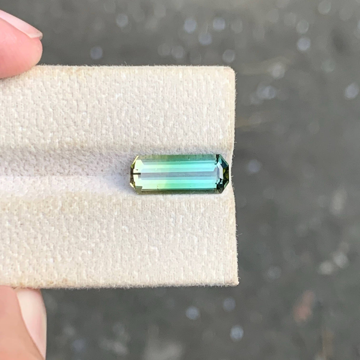3.40 Carat Bicolor Tourmaline Emerald Cut Afghanistan VVS Untreated
