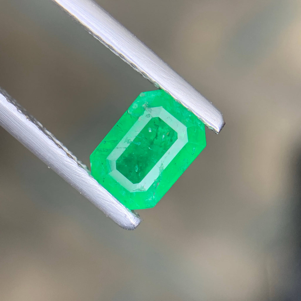 0.95 Carat Natural Loose Green Color Emerald Stone Emerald Cut Gemstone