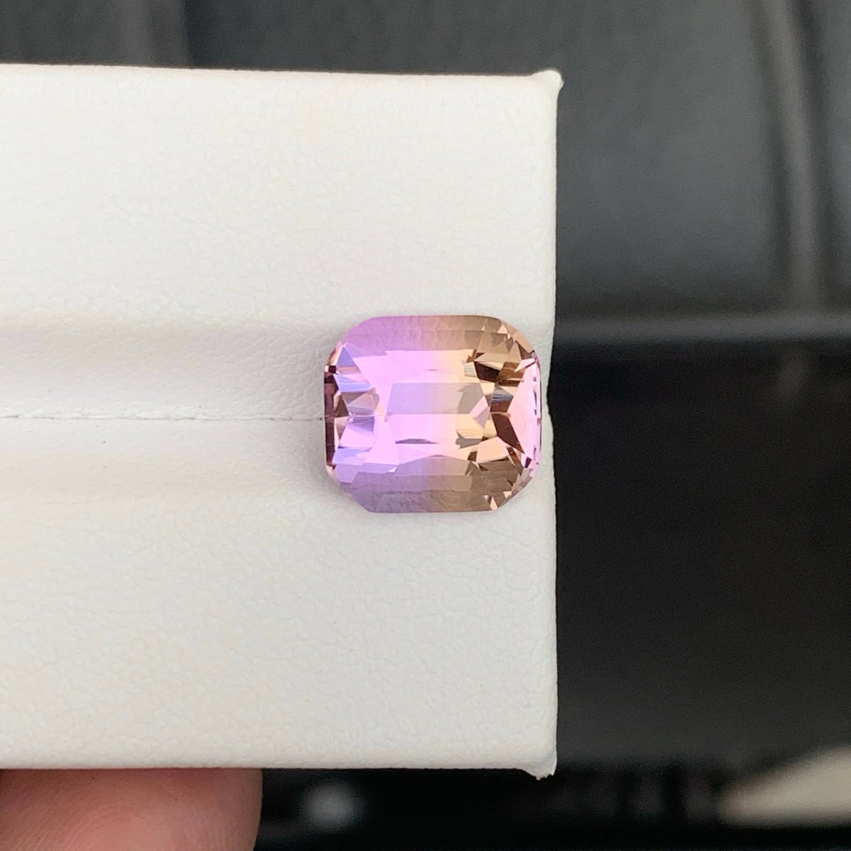 4.50 Carat Natural Loose Bicolor Ametrine Stone Cushion Cut Brazilian Gemstone