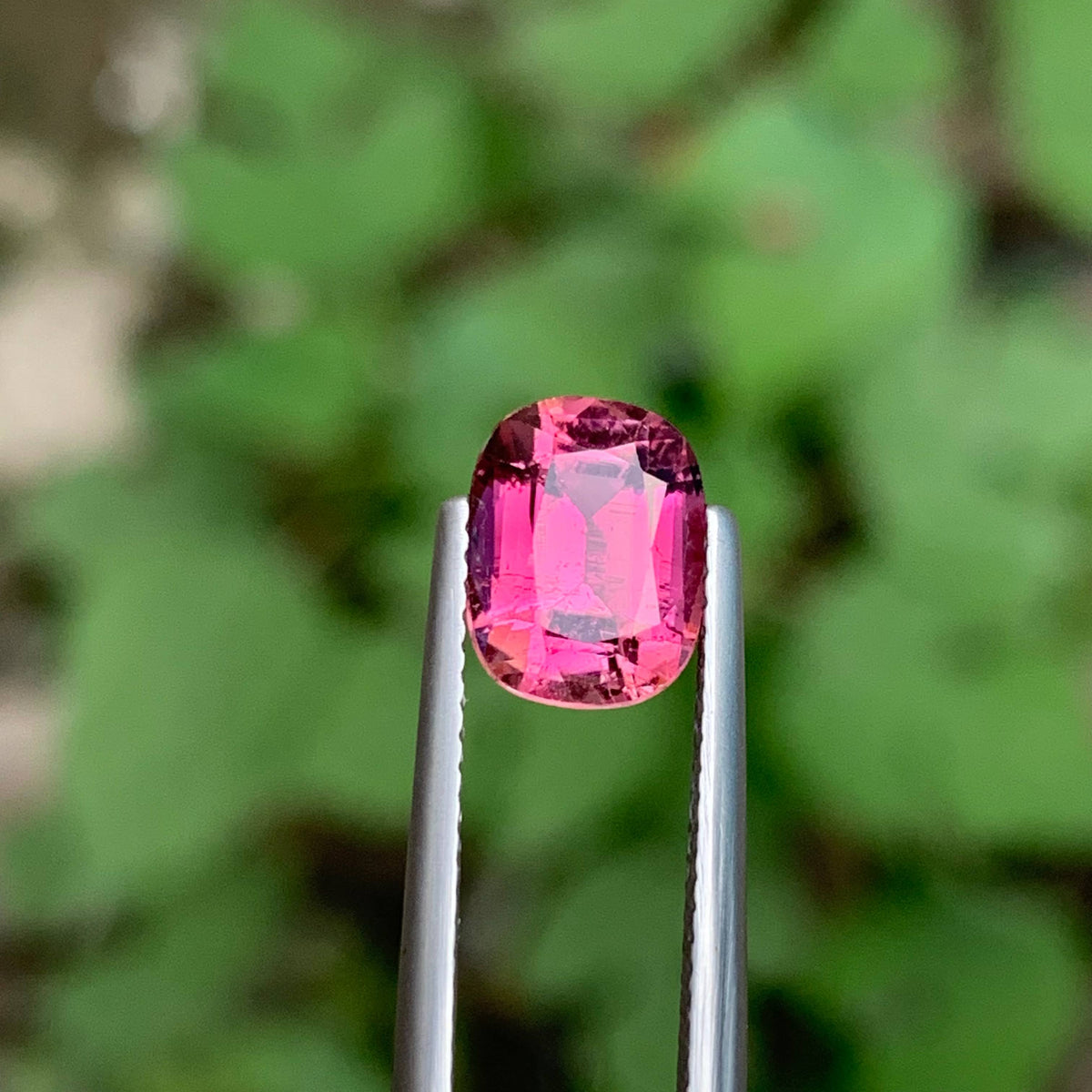 2.00 Carat Hot Pink Tourmaline Cushion Cut Afghanistan VVS Untreated
