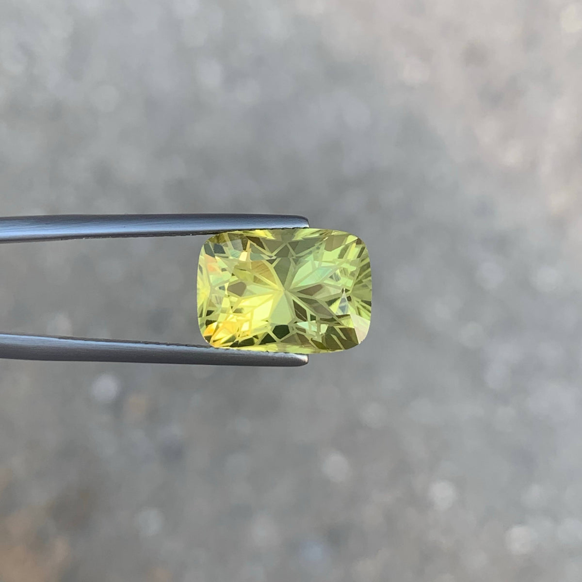 7.30 Carat Lemon Color Citrine Cushion Fancy Cut African Untreated Eye Clean