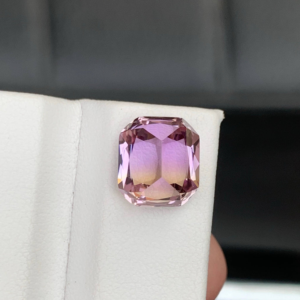 4.50 Carat Natural Loose Bicolor Ametrine Stone Cushion Cut Brazilian Gemstone