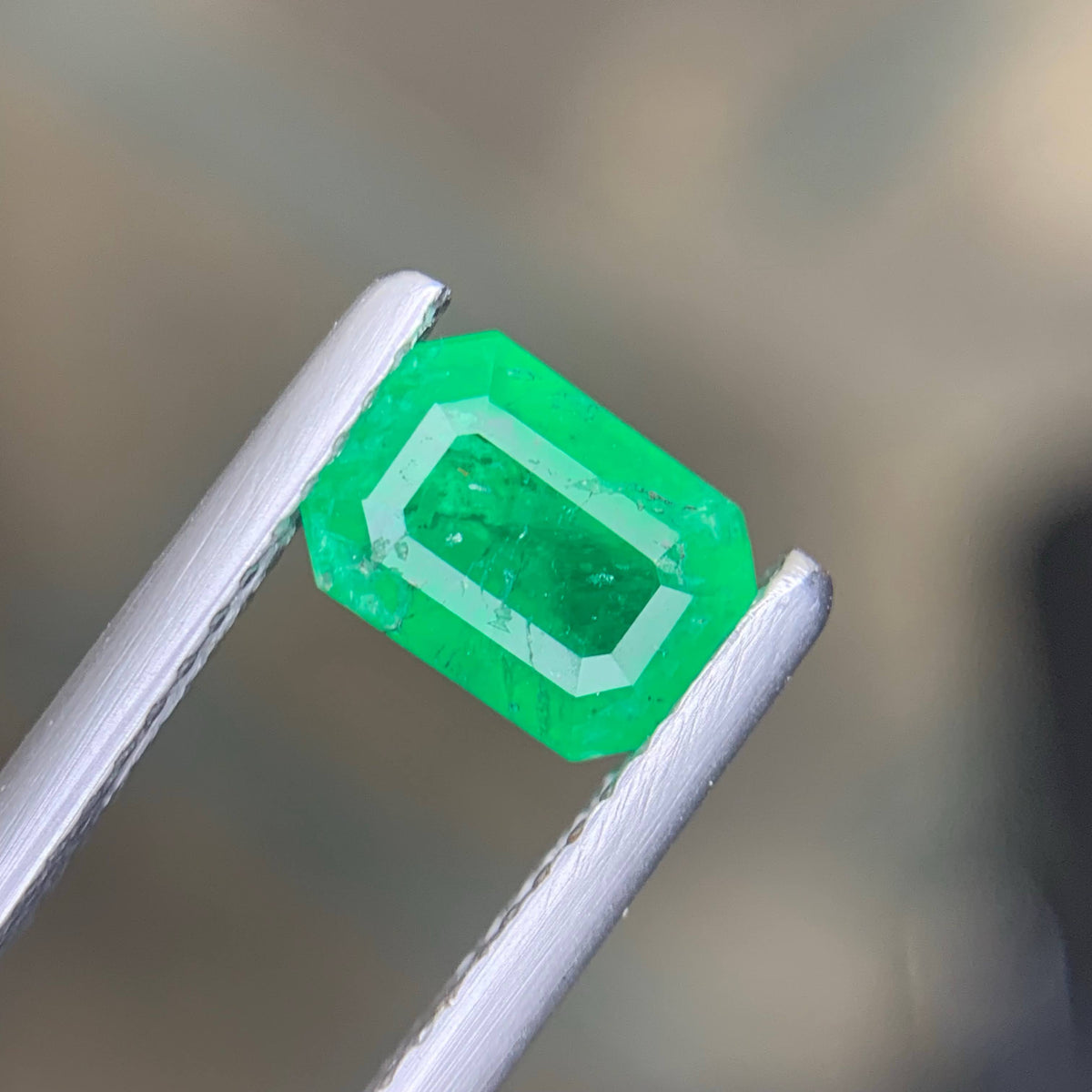 0.95 Carat Natural Loose Green Color Emerald Stone Emerald Cut Gemstone
