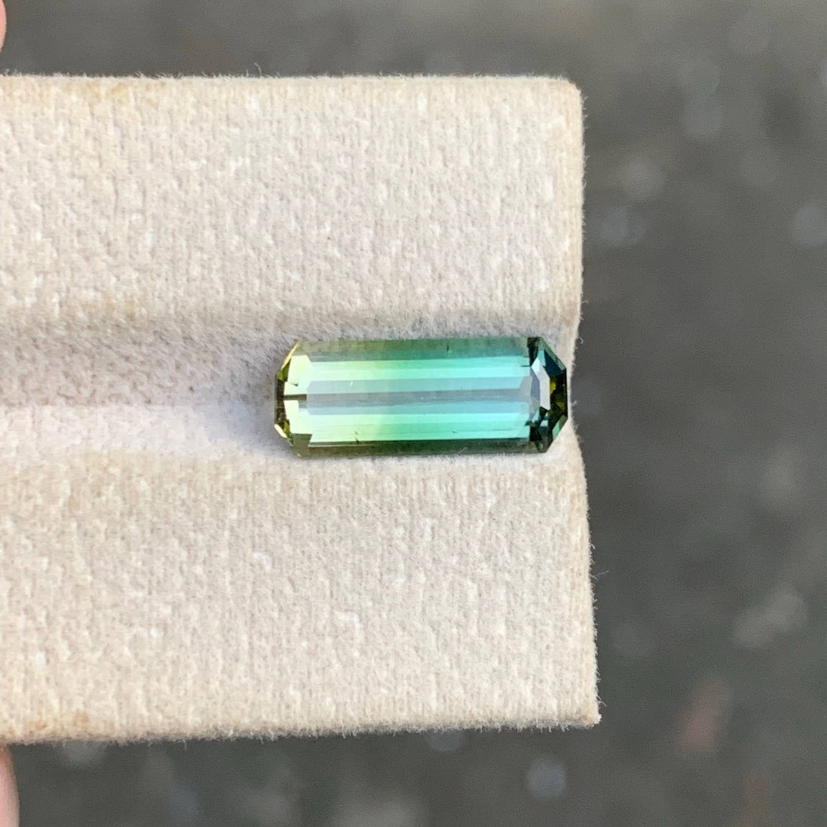3.40 Carat Bicolor Tourmaline Emerald Cut Afghanistan VVS Untreated
