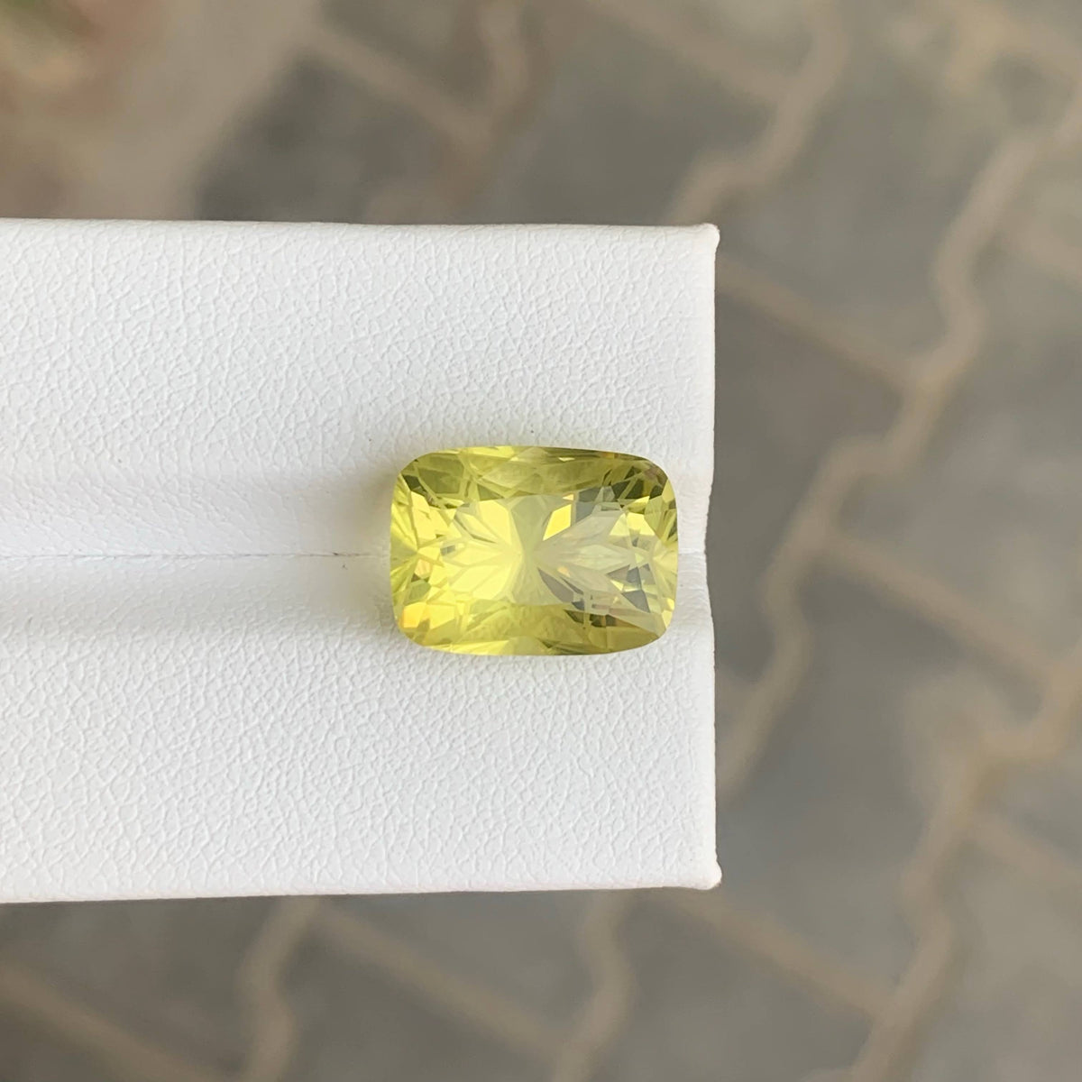 7.30 Carat Lemon Color Citrine Cushion Fancy Cut African Untreated Eye Clean