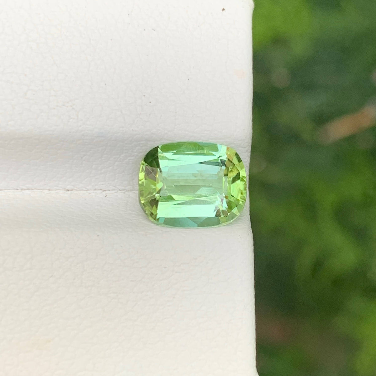 2.00 Carat Natural Loose Light Green Tourmaline Cushion Cut Afghan Gemstone