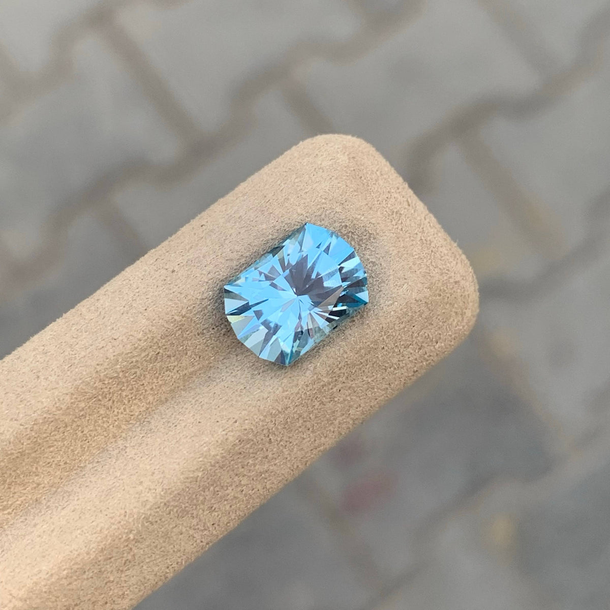 4.40 Carat Sky Blue Topaz Fancy Cut Africa Loupe Clean Untreated