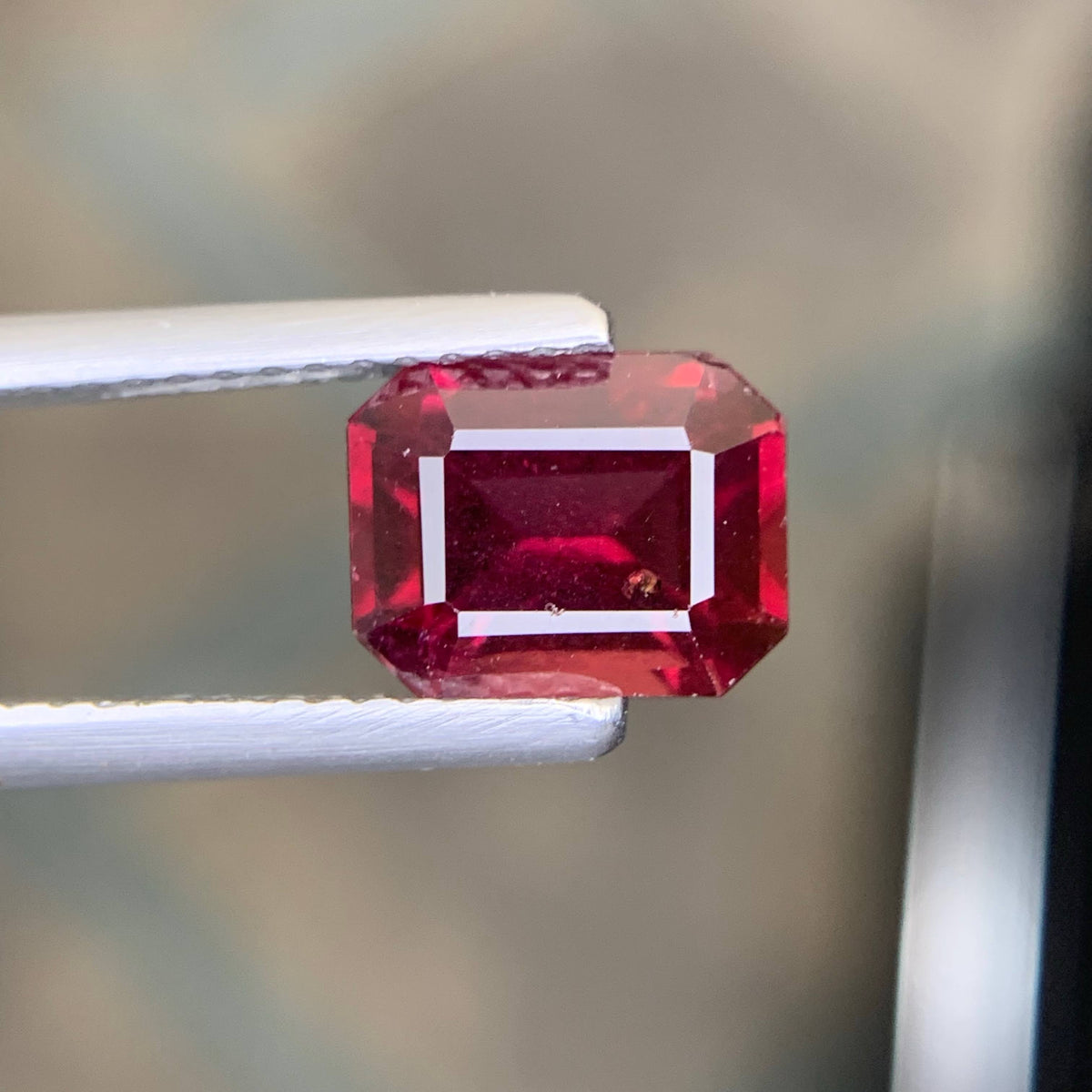 2.30 Carat Natural Loose Sweet Red Garnet Stone Emerald Cut Tanzanian Gemstone