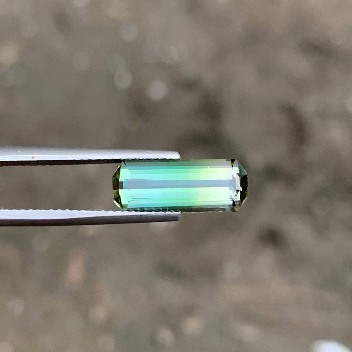 3.40 Carat Bicolor Tourmaline Emerald Cut Afghanistan VVS Untreated