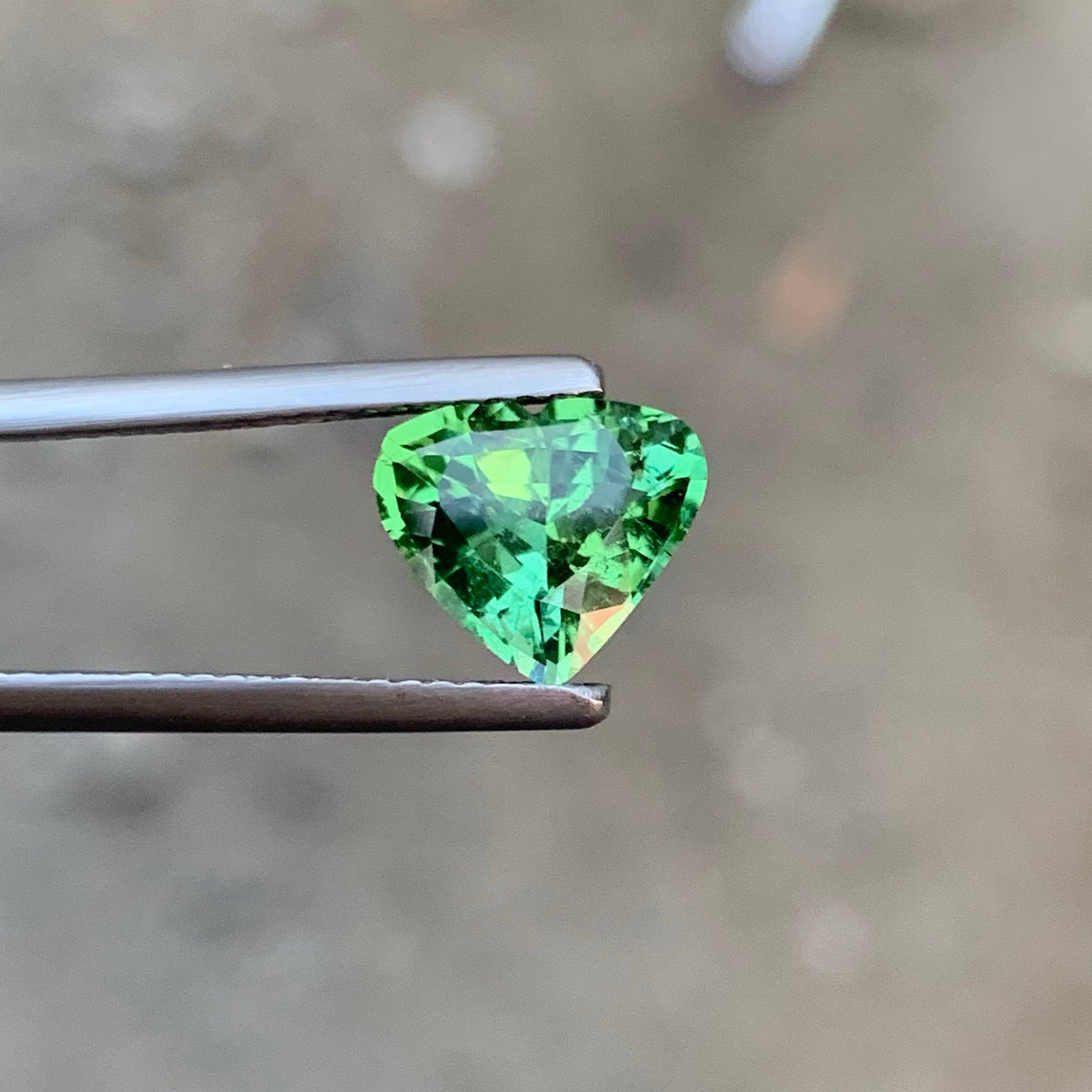 1.95 Carat Natural Loose Mint Green Tourmaline Heart Cut Afghan Gemstone