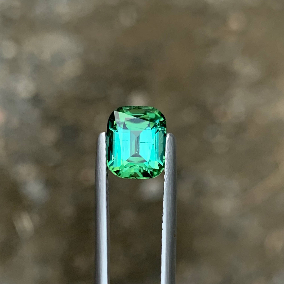 2.45 Carat Natural Loose Bluish Green Tourmaline Cushion Cut Afghan Gemstone