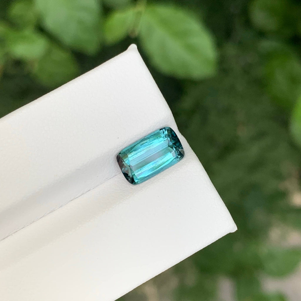 2.35 Carat Natural Loose Blue Color Tourmaline Cushion Cut Afghan Gemstone