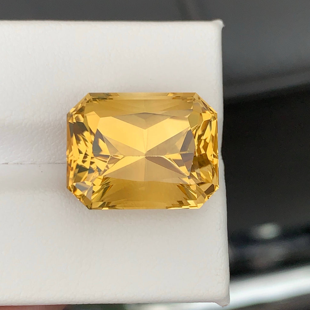 16.10 Carat Natural Loose Golden Color Citrine Fancy Cut Bazillion Gemstone