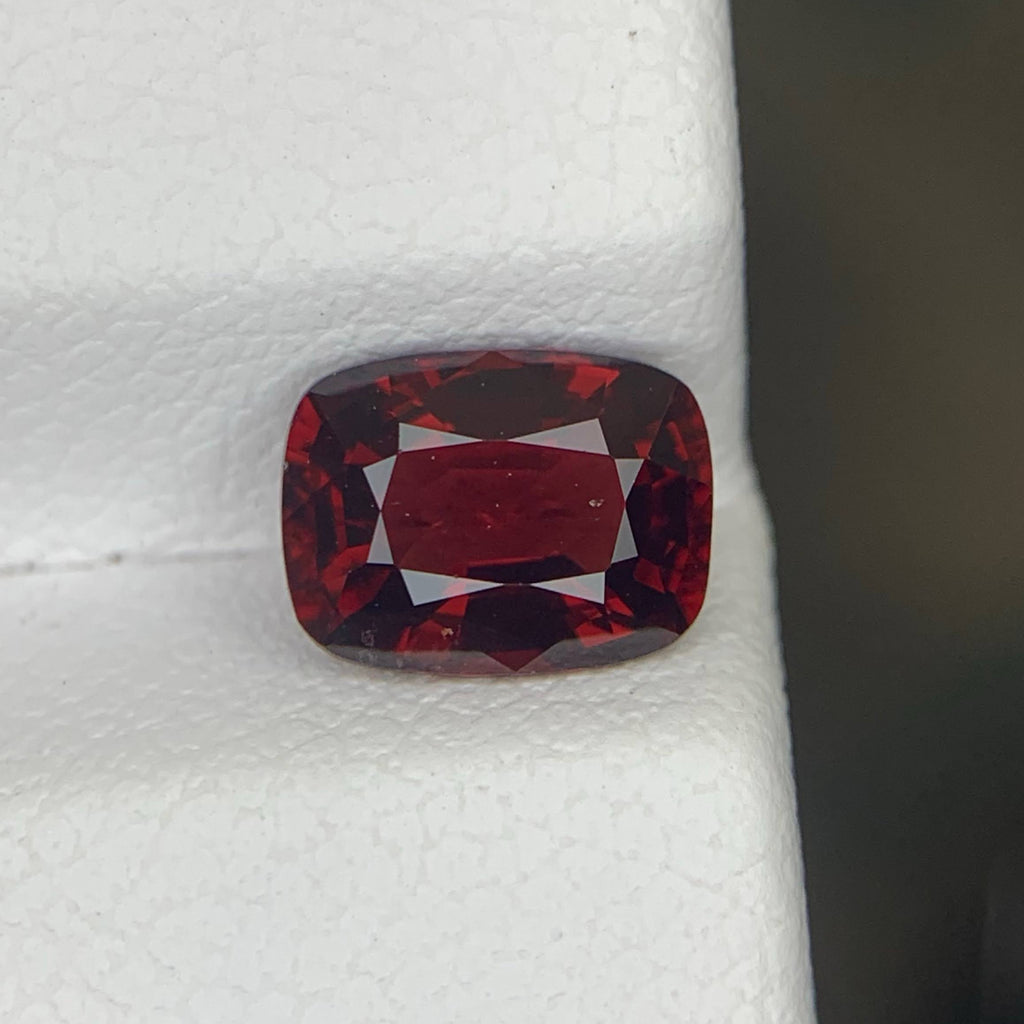 1.29 Ct Certified Red Spinel Cushion Cut