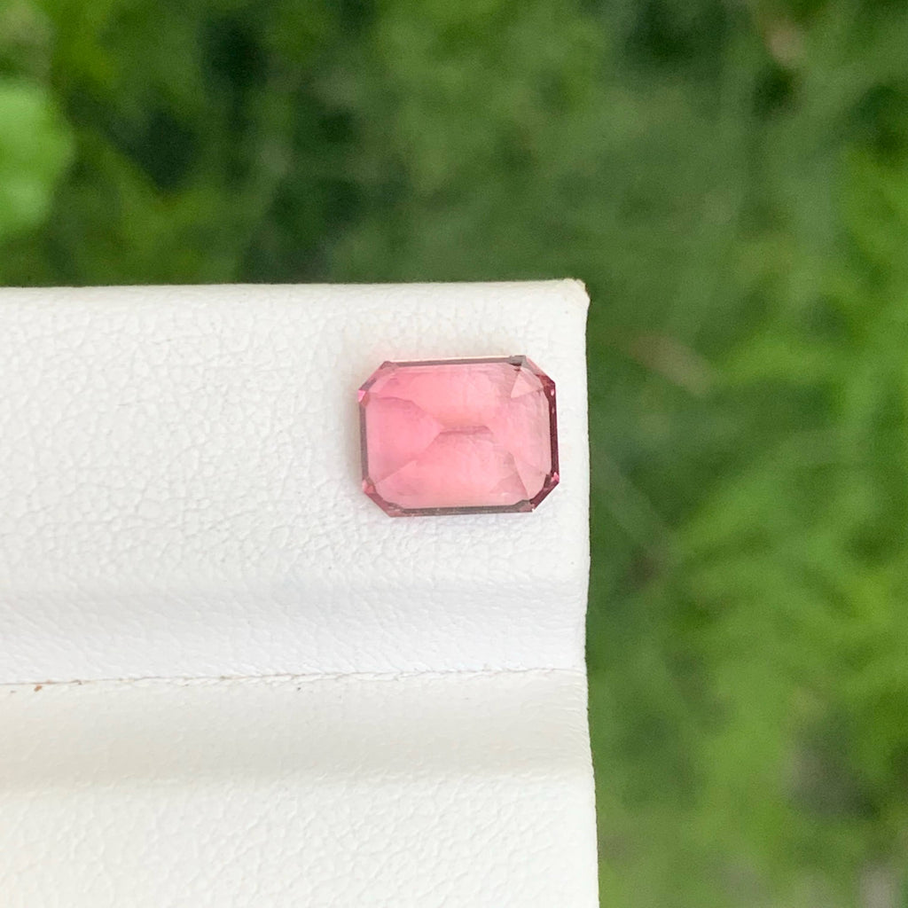 2.45 Carat Peach Pink Tourmaline Emerald Cut Afghan Gemstone