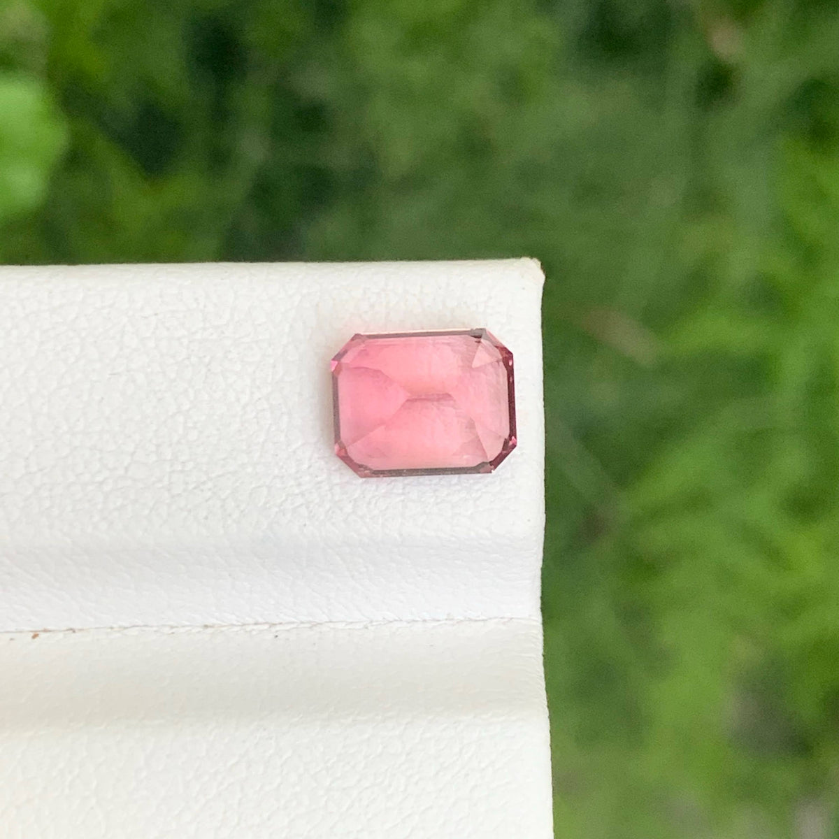 2.45 Carat Peach Pink Tourmaline Emerald Cut Afghan Gemstone