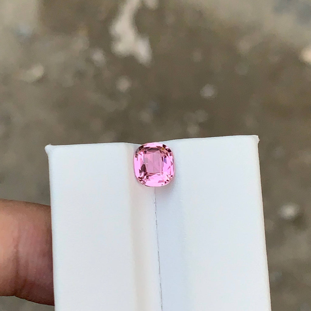 1.10 Carat Natural Loose Baby Pink Color Tourmaline Cushion Cut Afghan Gemstone
