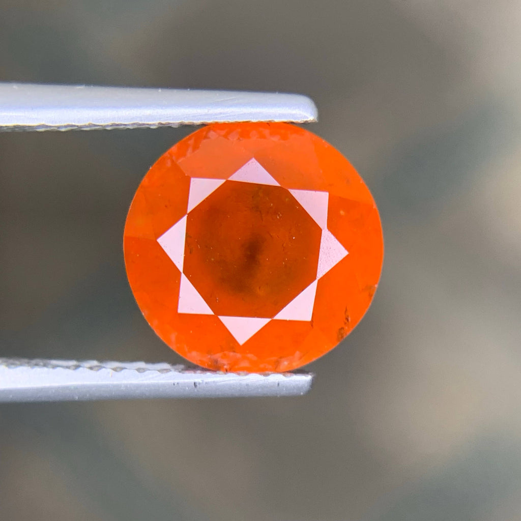 4.35 Carat Fanta Color Hessonite Garnet Round Cut Madagascar | SI Untreated