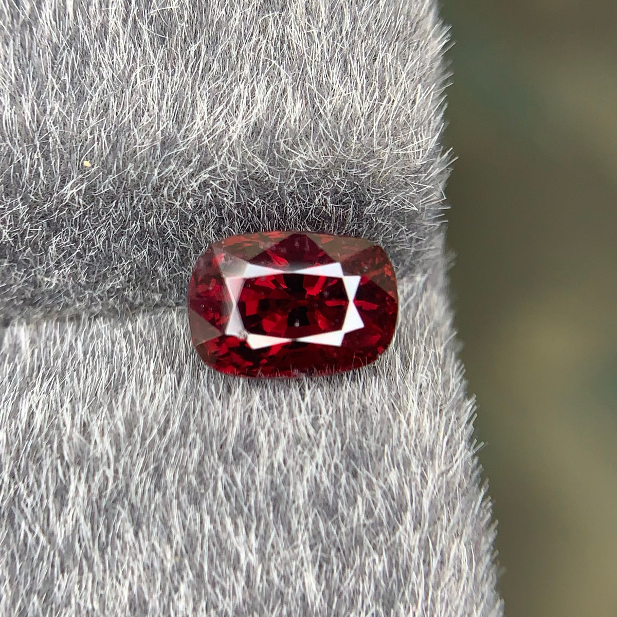 1.50 Carat Loose Red Spinel Stone Cushion Cut From Brazil