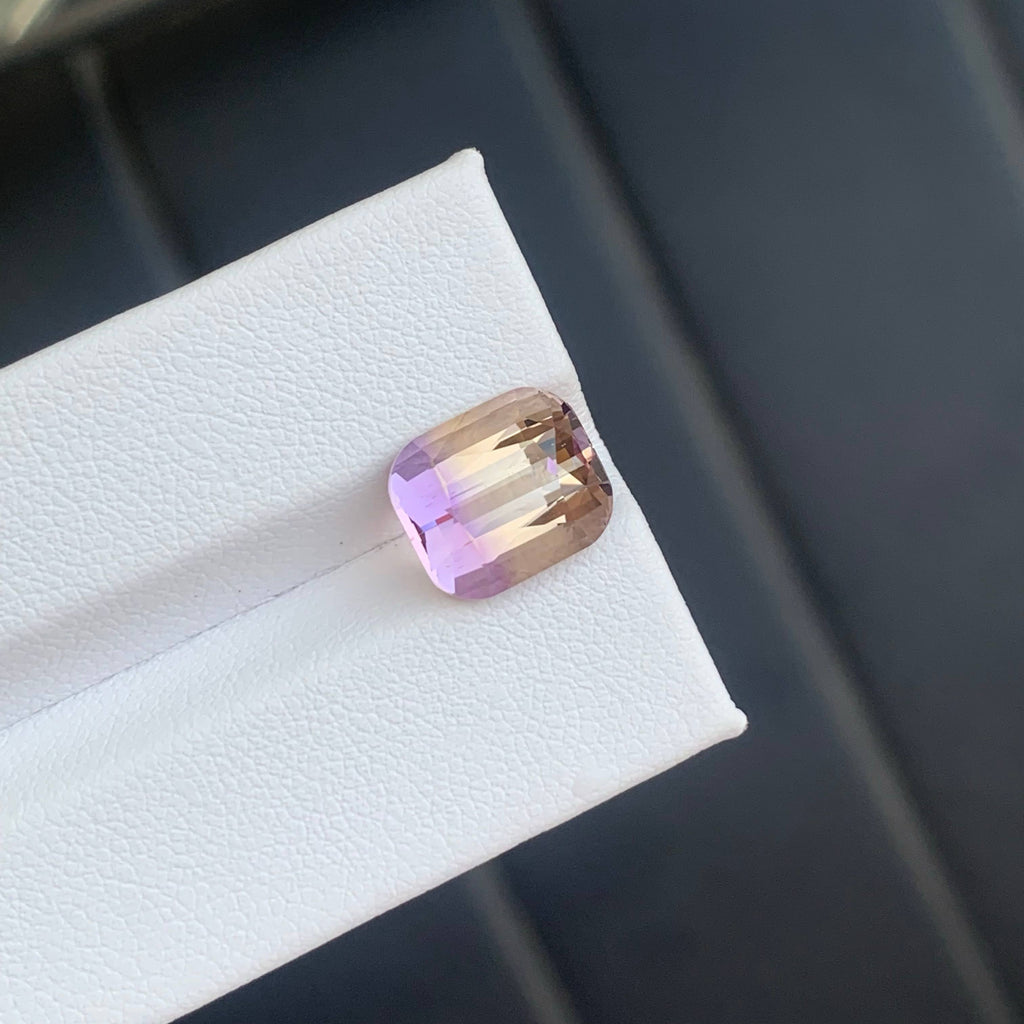 4.30 Carat Bicolor Ametrine Cushion Cut Brazil Loupe Clean Untreated