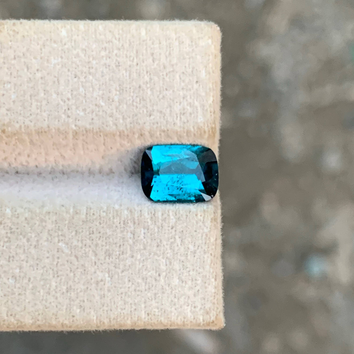 1.50 Carat Natural Loose Ink Blue Color Tourmaline Cushion Cut Afghan Gemstone
