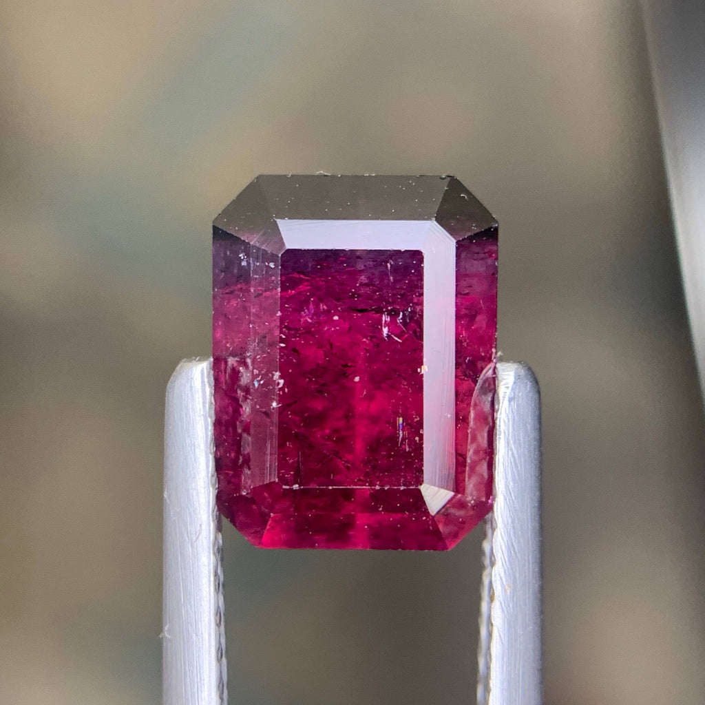 3.75 Carat Bicolor Tourmaline Emerald Cut Afghan Gemstone