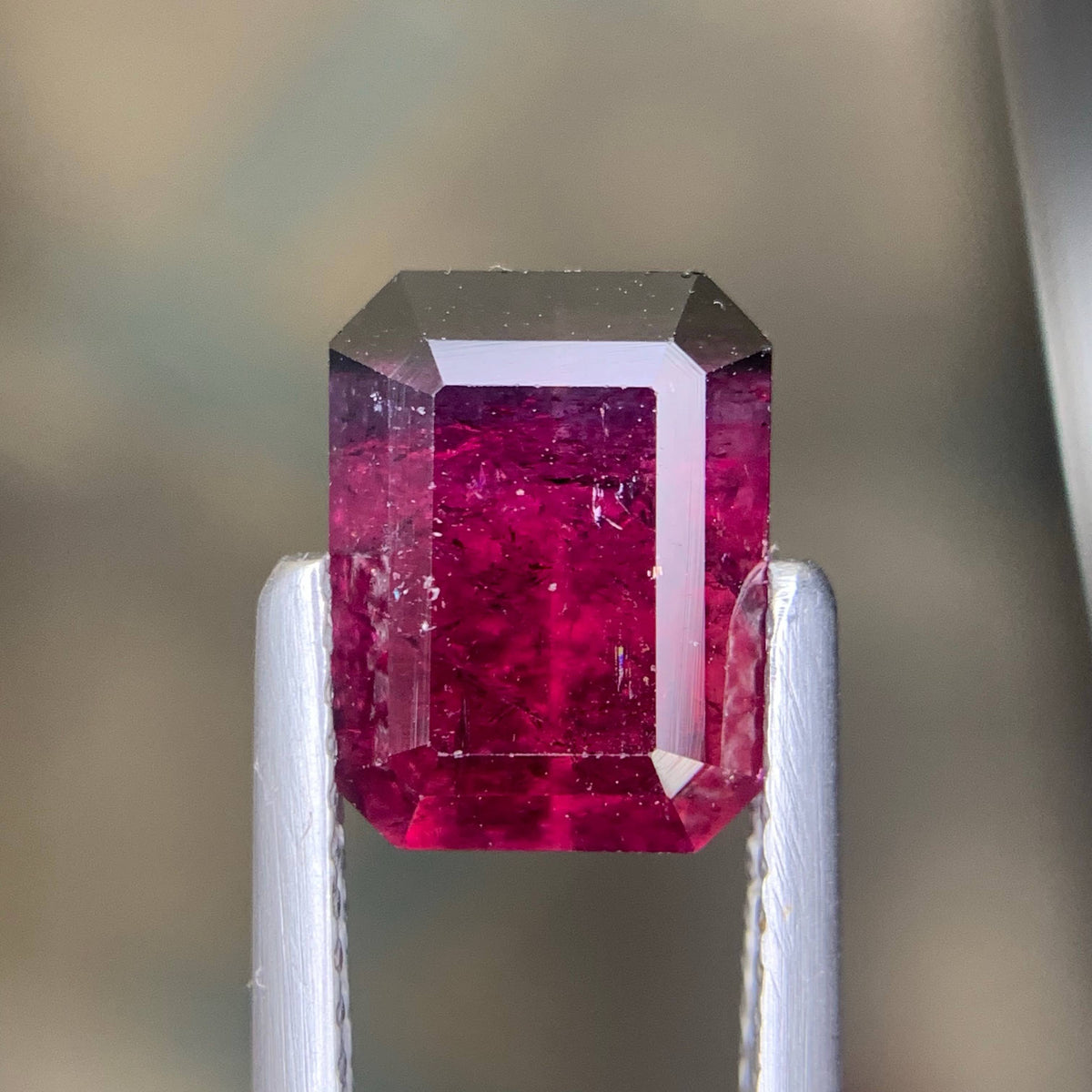3.75 Carat Bicolor Tourmaline Emerald Cut Afghan Gemstone