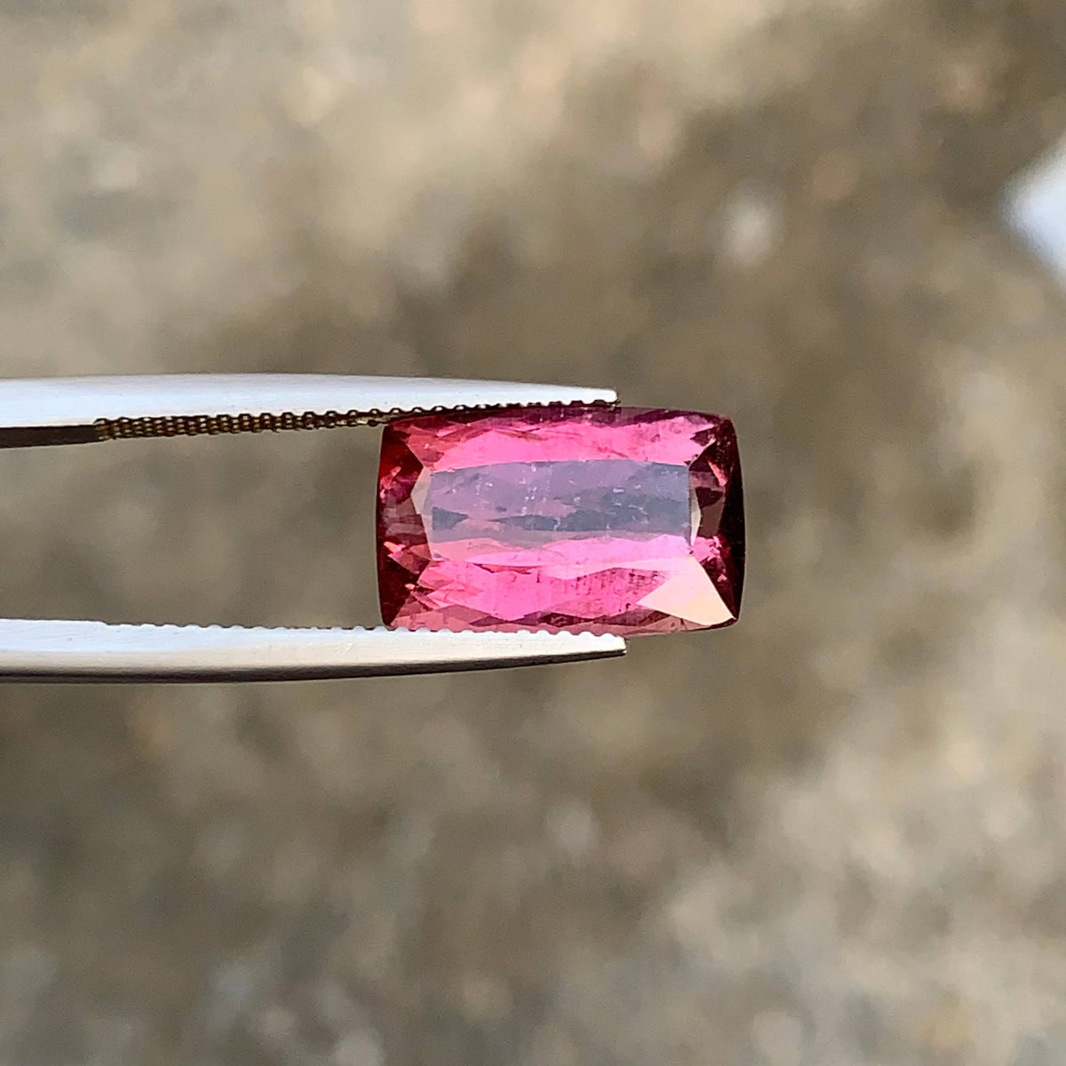 6.80 Carat Peach Pink Tourmaline Cushion Cut Afghan Gemstone