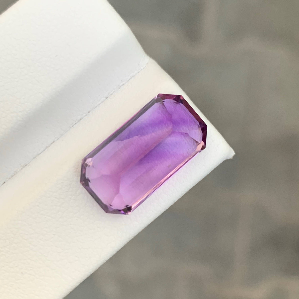 9.45 Carat Natural Loose Purple Amethyst Emerald Cut Brazilian Gemstone