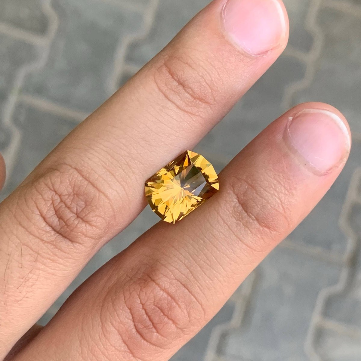 5.55 Carat Golden Citrine Fancy Cut Brazilian Gemstone, Eye Clean, Untreated