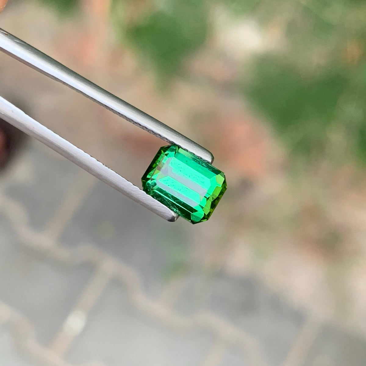 2.60 Carat Natural Loose Green Color Tourmaline Emerald Cut Afghan Gemstone