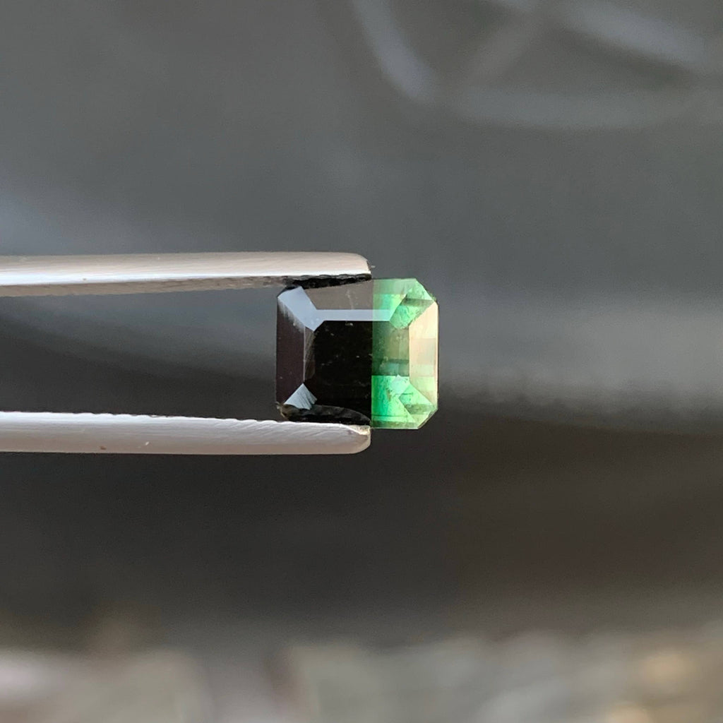 1.70 Carat Natural Loose Bicolor Tourmaline Stone Emerald Cut Afghan Gemstone