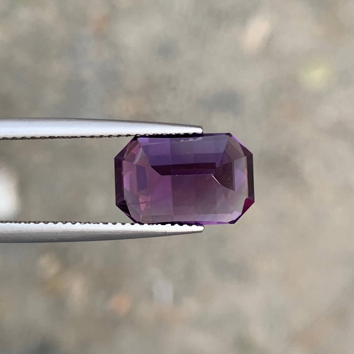 5.60 Carat Natural Loose Deep Purple Amethyst Pixel Cut Brazilian Gemstone