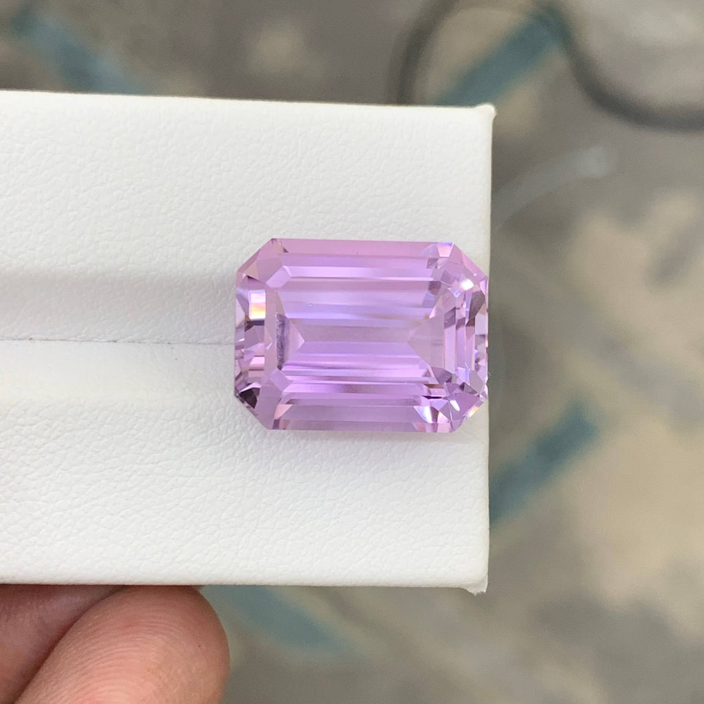 17.50 Carat Natural Loose Pink No Heat Kunzite Emerald Cut Afghan Gemstone