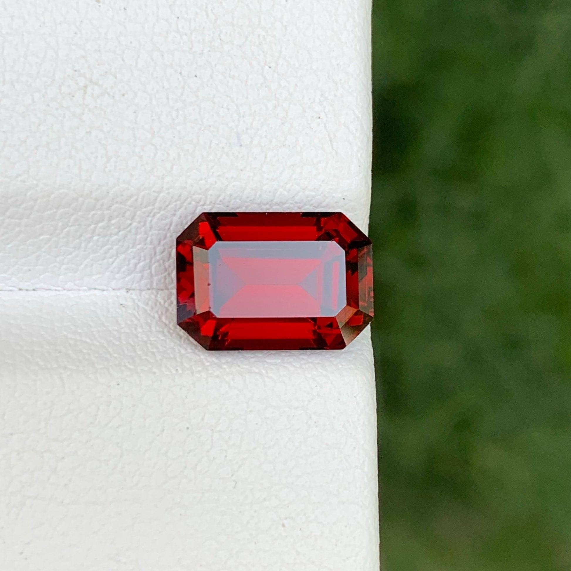 4.40 Carat Red Garnet Emerald Cut