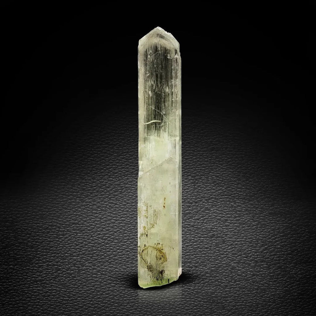 Double Terminated Yellow Triphane Kunzite with Transparency from Afghanistan