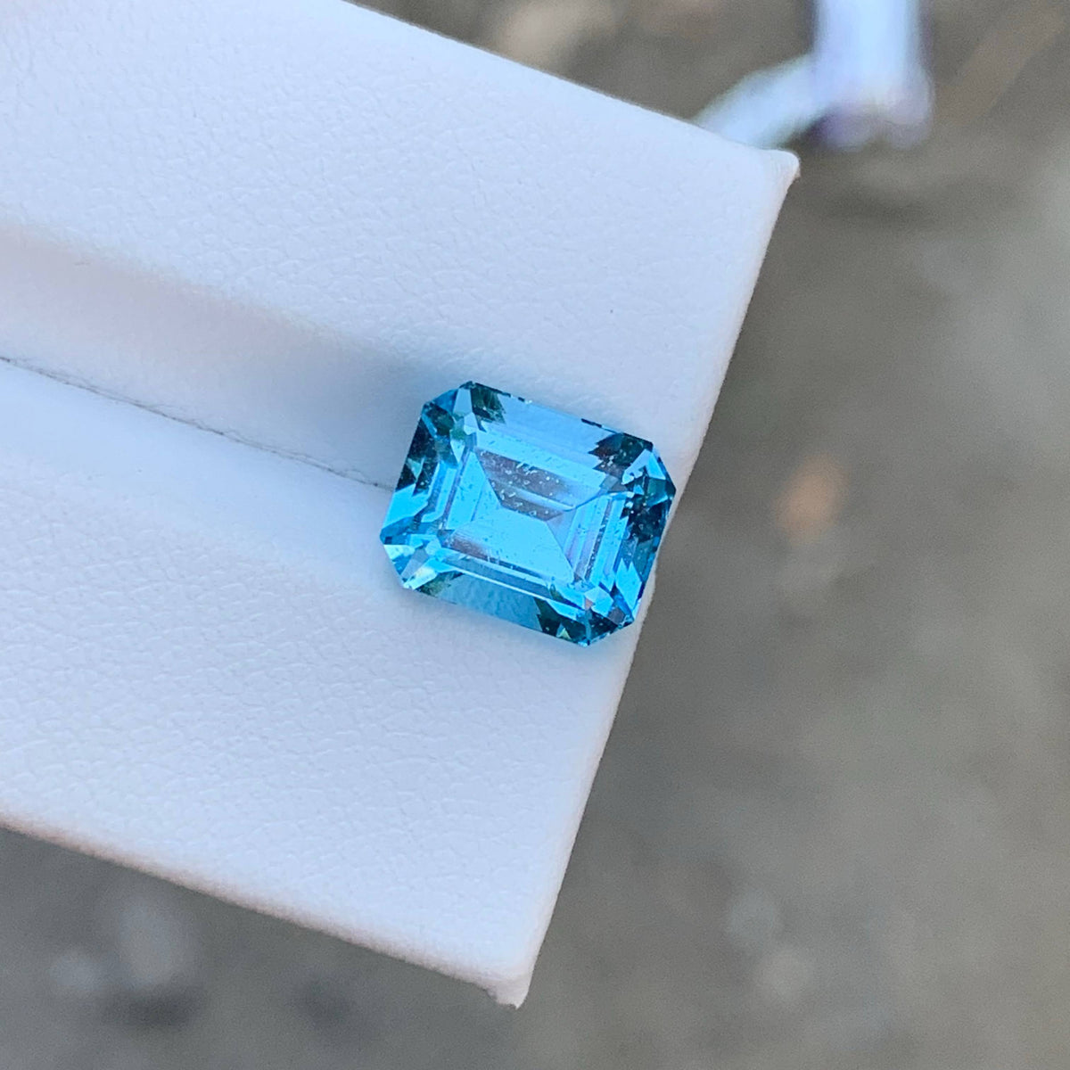 5.60 Carat Sky Blue Topaz Emerald Cut Africa SI Untreated Loose Gem