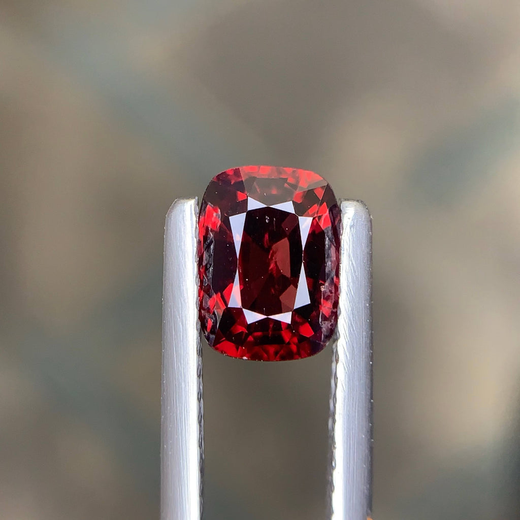 1.29 Carat Natural Loose Certified Red Spinel Cushion Cut Tanzanian Gemstone