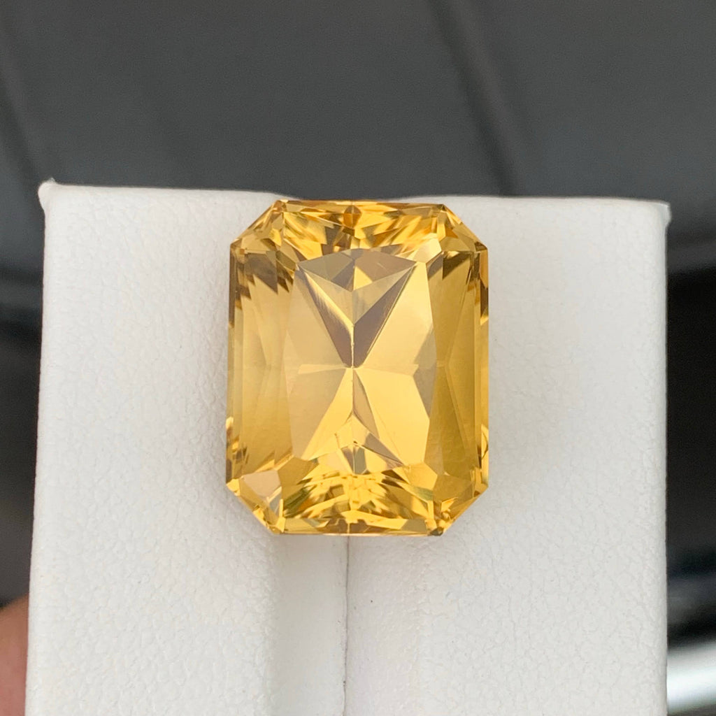 16.10 Carat Natural Loose Golden Color Citrine Fancy Cut Bazillion Gemstone