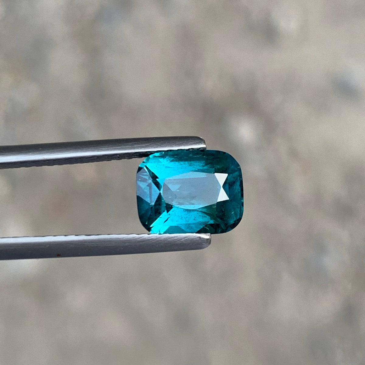 2.45 Carat Natural Loose Blue Color Tourmaline Cushion Cut Afghan Gemstone