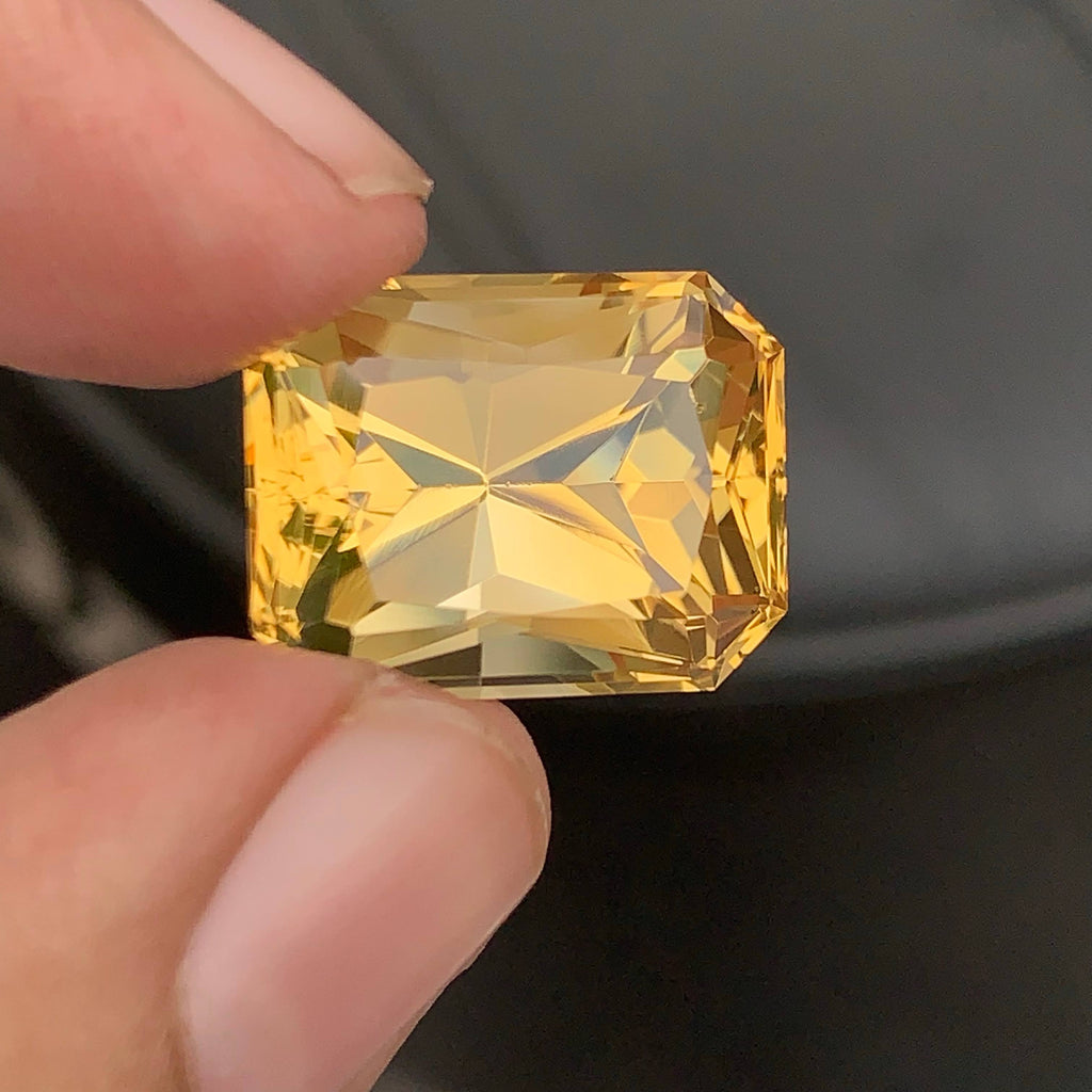 16.10 Carat Natural Loose Golden Color Citrine Fancy Cut Bazillion Gemstone